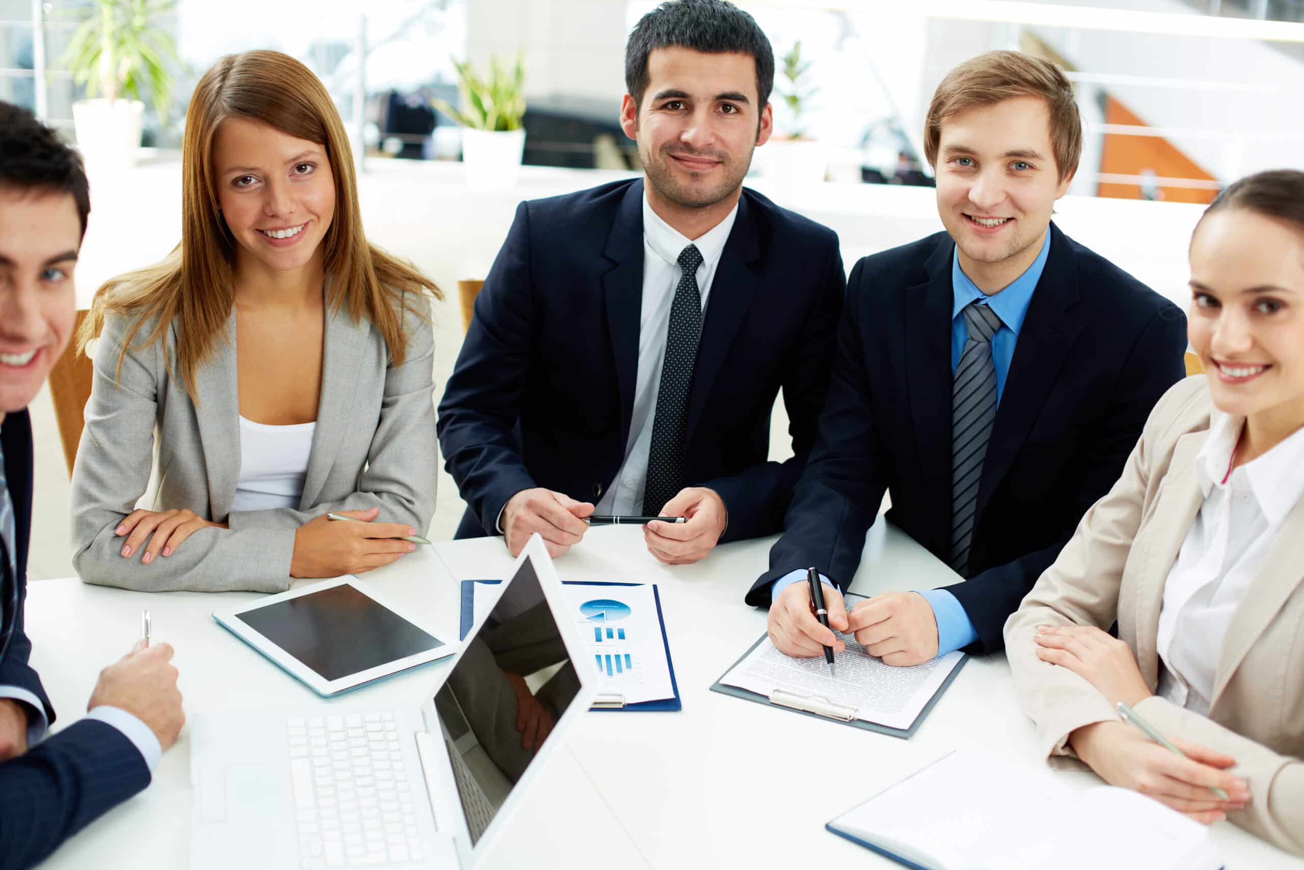 Business team meeting in office.